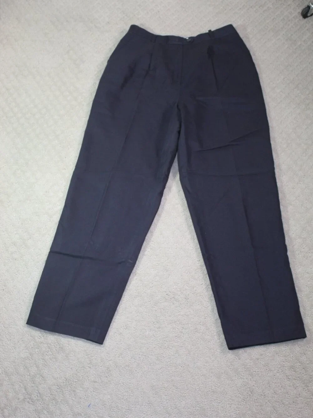 Talbots Size 10 Navy Blue Fully Lined Pleated Front Dress Pants